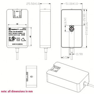 <strong>Raspberry</strong> <strong>Pi</strong> Build HAT <strong>Power</strong> Supply 48W 8V 6A EU US <strong>Power</strong> <strong>Adapter</strong> with 1.5m 16AWG Cable LEGO-compatible Motors Sensors - Product Image 5