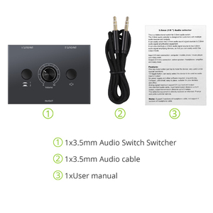 <strong>2</strong> Way Bi-Directional <strong>Audio</strong> Switcher Stereo <strong>2</strong> in <strong>1</strong> Out 3.5mm Jack HiFi <strong>Audio</strong> <strong>Switch</strong> <strong>2</strong> Port Stereo <strong>Audio</strong> Splitter <strong>1</strong> in <strong>2</strong> Out - Product Image 6