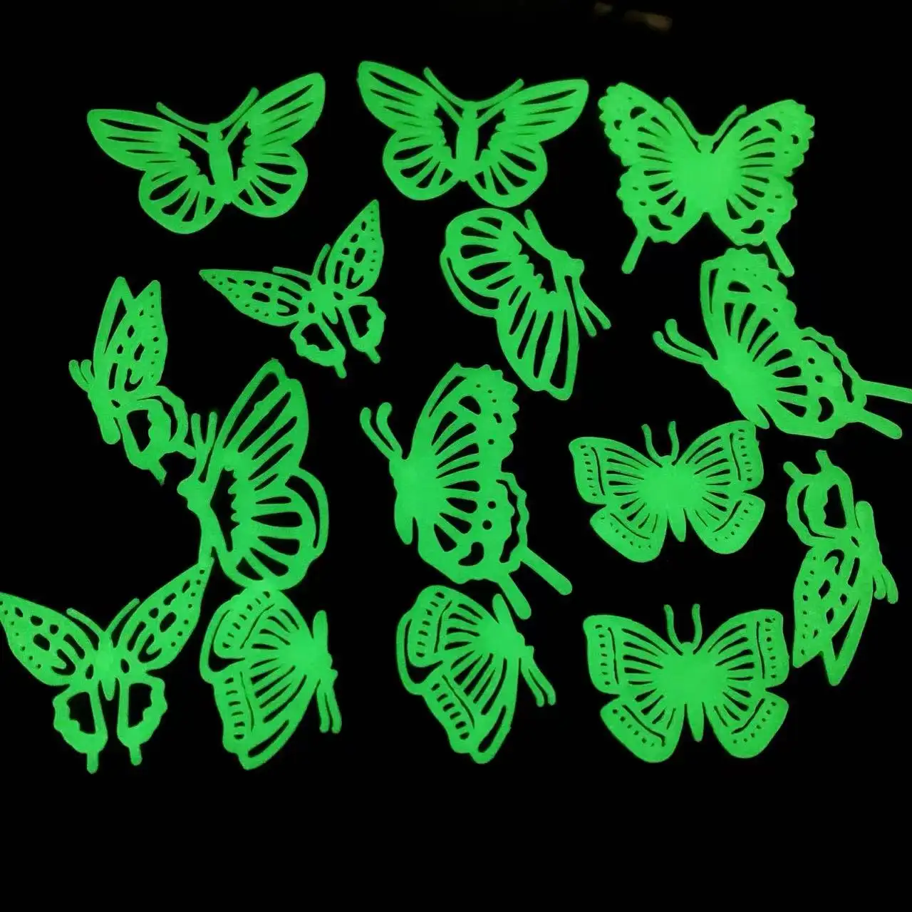 10 Sets Fluorescerende Vlinder Glow Wallpaper Kinderkamer Decoratieve Sticker Kerst Student Kunst Glow Sticker