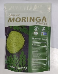 Dapat disesuaikan 50g organik makanan kelas <span class=keywords><strong>Moringa</strong></span> daun bubuk ekstrak Herbal murni Vitamin aktif bahan Label pribadi botol - Product Image 3