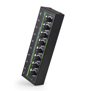 Amplificador de auriculares estéreo de 8 canales Amplificador de auriculares de audio con adaptador de corriente DC 12V 6,35mm Interfaz de entrada/salida