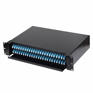 Panel de fibra óptica montado en el cajón, accesorio tipo cajonera de 96 núcleos, 2U, 19 pulgadas, 48 adaptadores LC dúplex y 96 Uds. LC Simplex coleta - Product Image 1