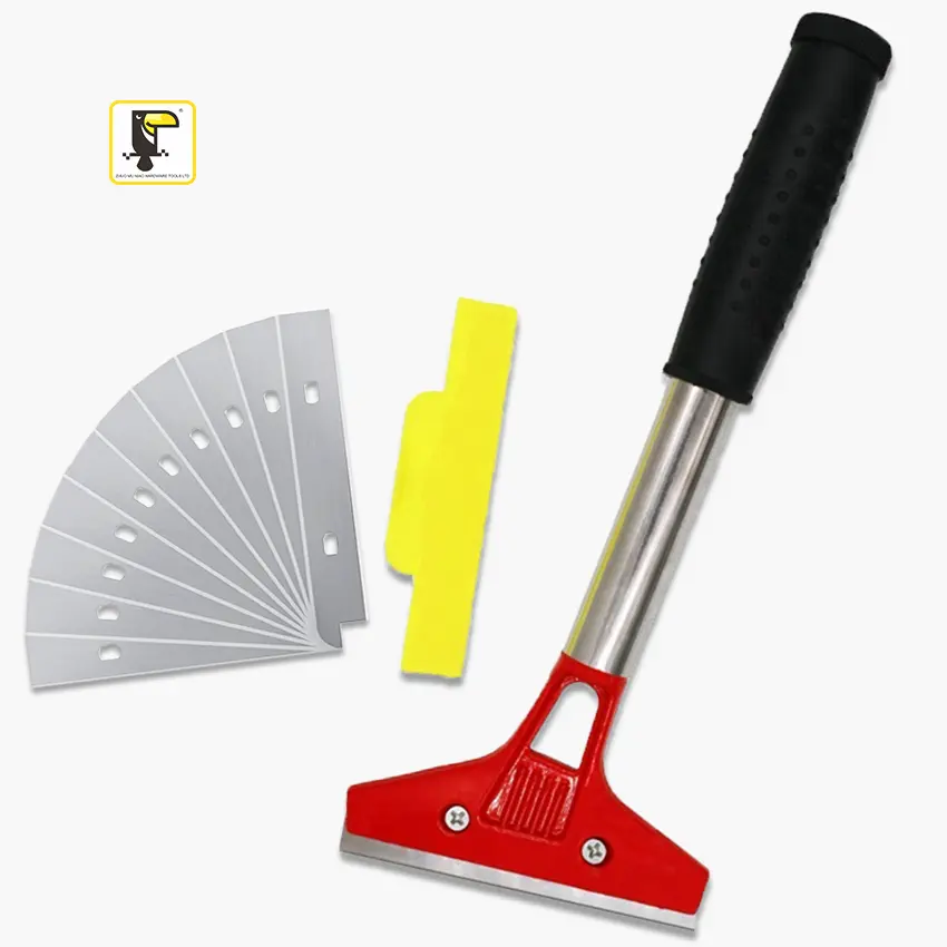 Aluminium Alloy Long Handle Floor Sticker Remover Window Cleaning Knife Tool Wallpaper Glass Glue Scraper