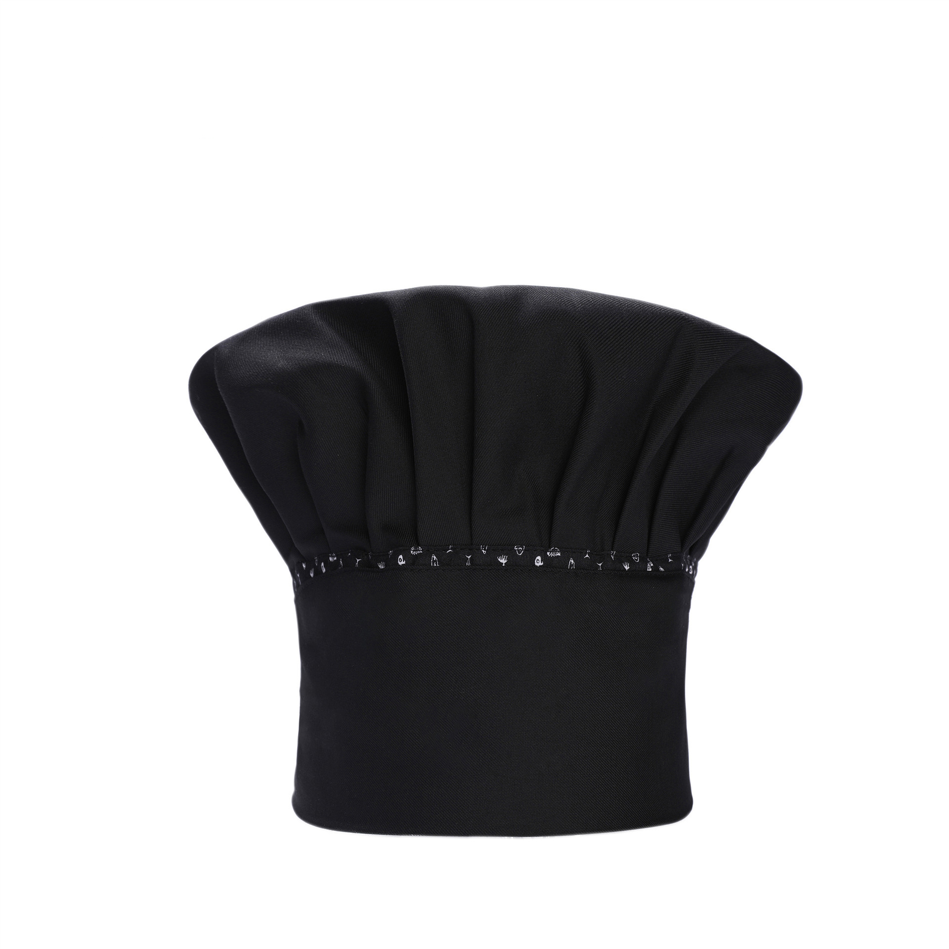 Chapeau haut rond en dentelle noire