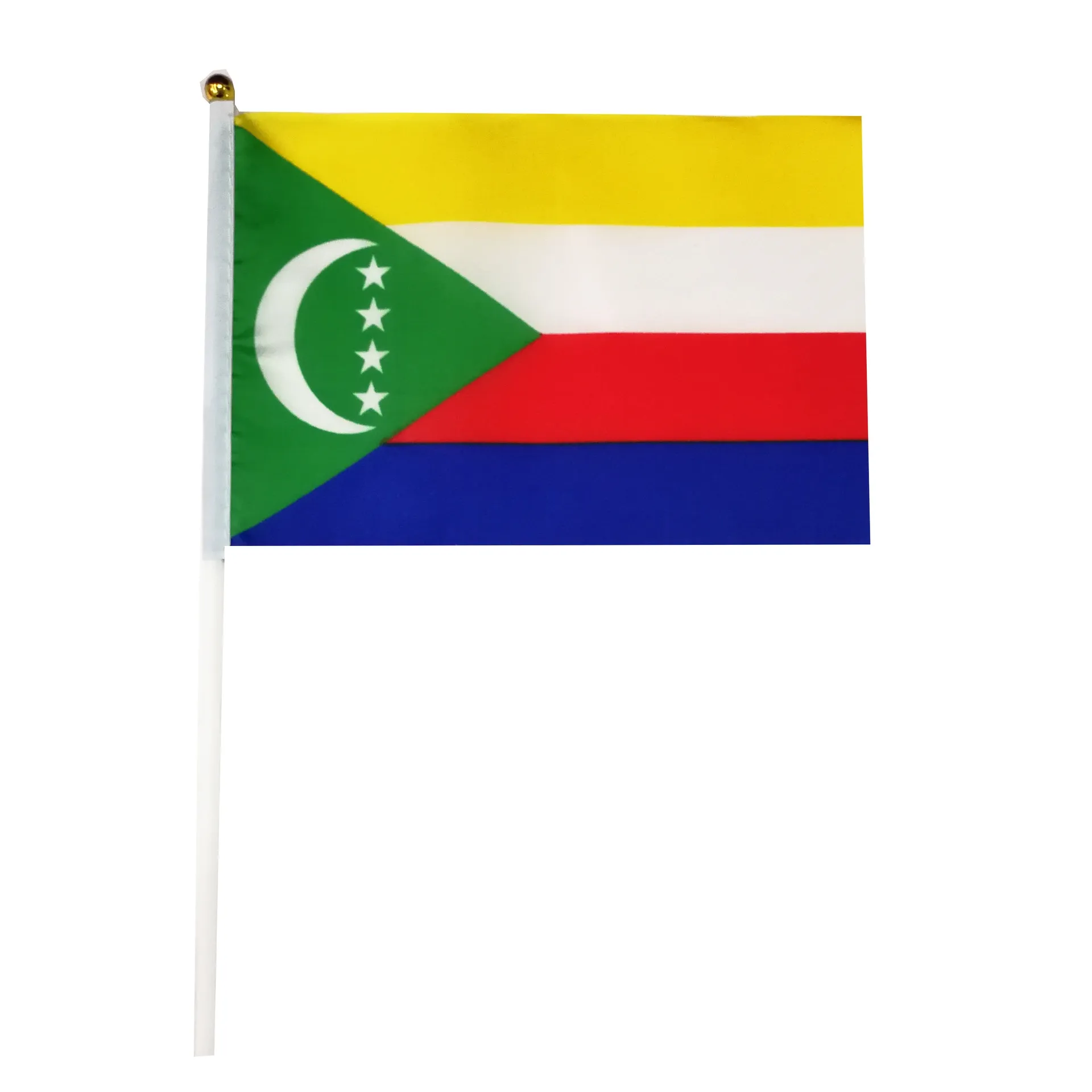 Comoros bandeira da china escritório compra agente qualidade de fábrica verificar o pedido seguir mundo ondulação carro comoros bandeiras de mão