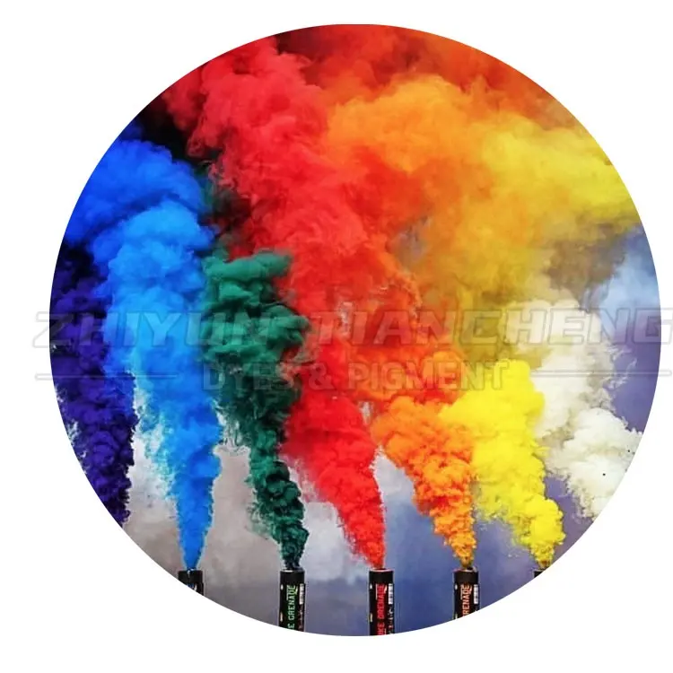 Tintes de humo de fuegos artificiales de colores, tintes solvente hechos en China