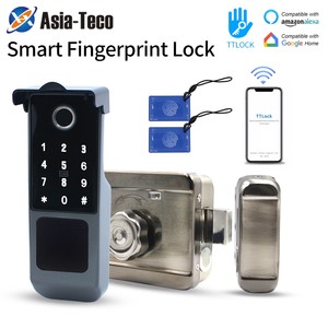 IP65防水Tuyaアプリ指紋スマートドアロック屋外ゲートBluetoothパスワードICカードデッドボルトメカニカルキーとAlexa - Product Image 3
