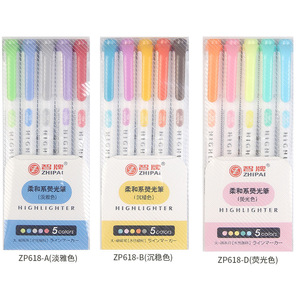 Resaltador que marca a los estudiantes con embalaje de color caramelo elegante y suave rotulador resaltador de reemplazo plano - Product Image 2