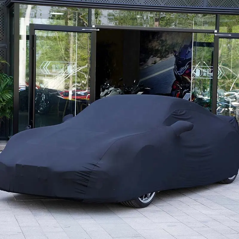 Bâche de voiture personnalisée en tissu polyester velours extensible de taille OEM pour Suv Supercar
