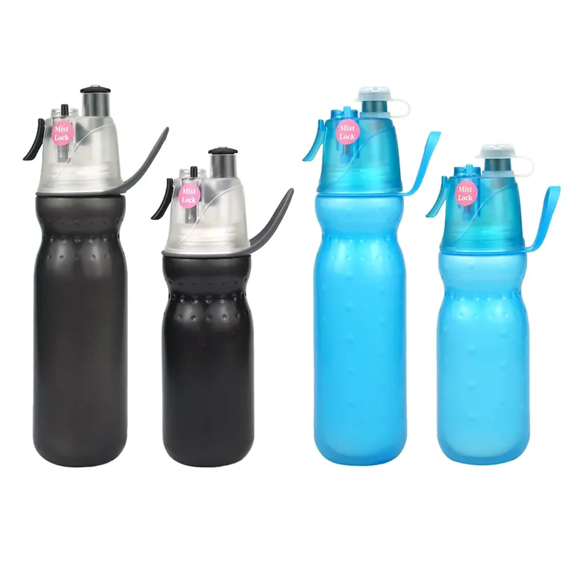 Tragbare Sport 600ml Getränk und Cool Mist Spray Squeeze Wasser flaschen mit Mist Spray Mist Sport flasche