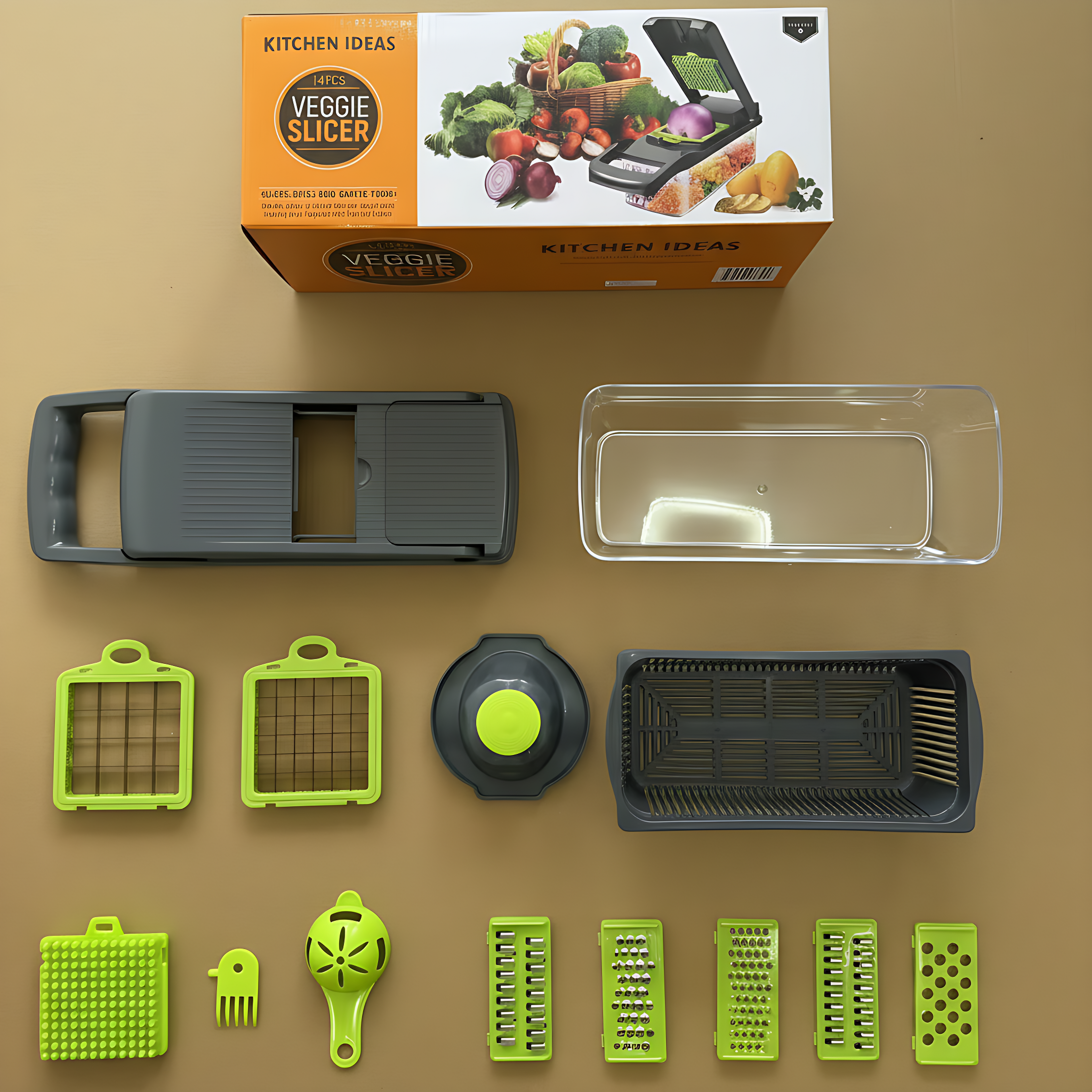 Green 14-piece spoon type (T)