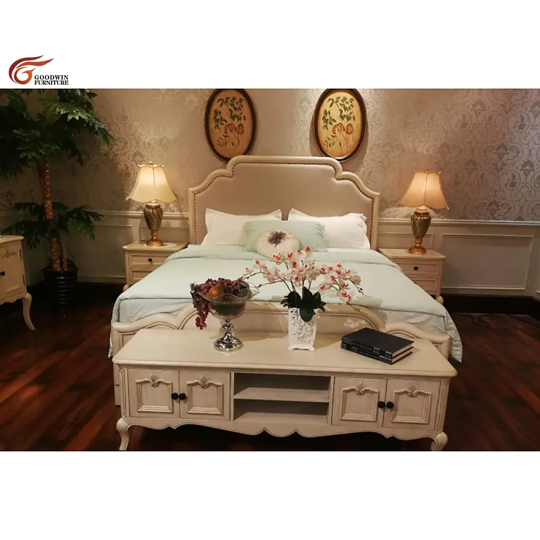 Elegant cheap white color bedroom furniture from China factory GF23