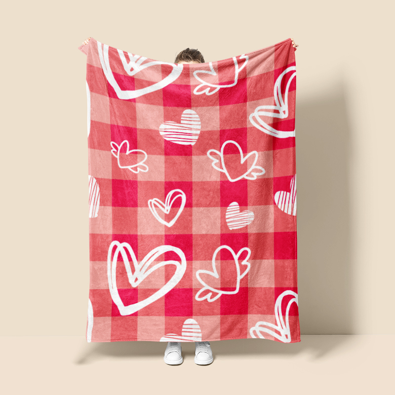 pink check and heart