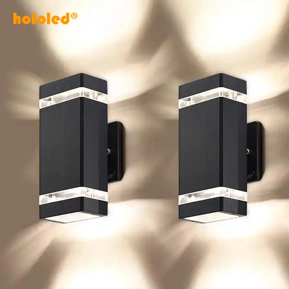 Hofoled Outside Square Up and Down Lights Outdoor Wall Light Sconce Aluminum Waterproof LED Outdoor Wall Lamps For Wall Patio