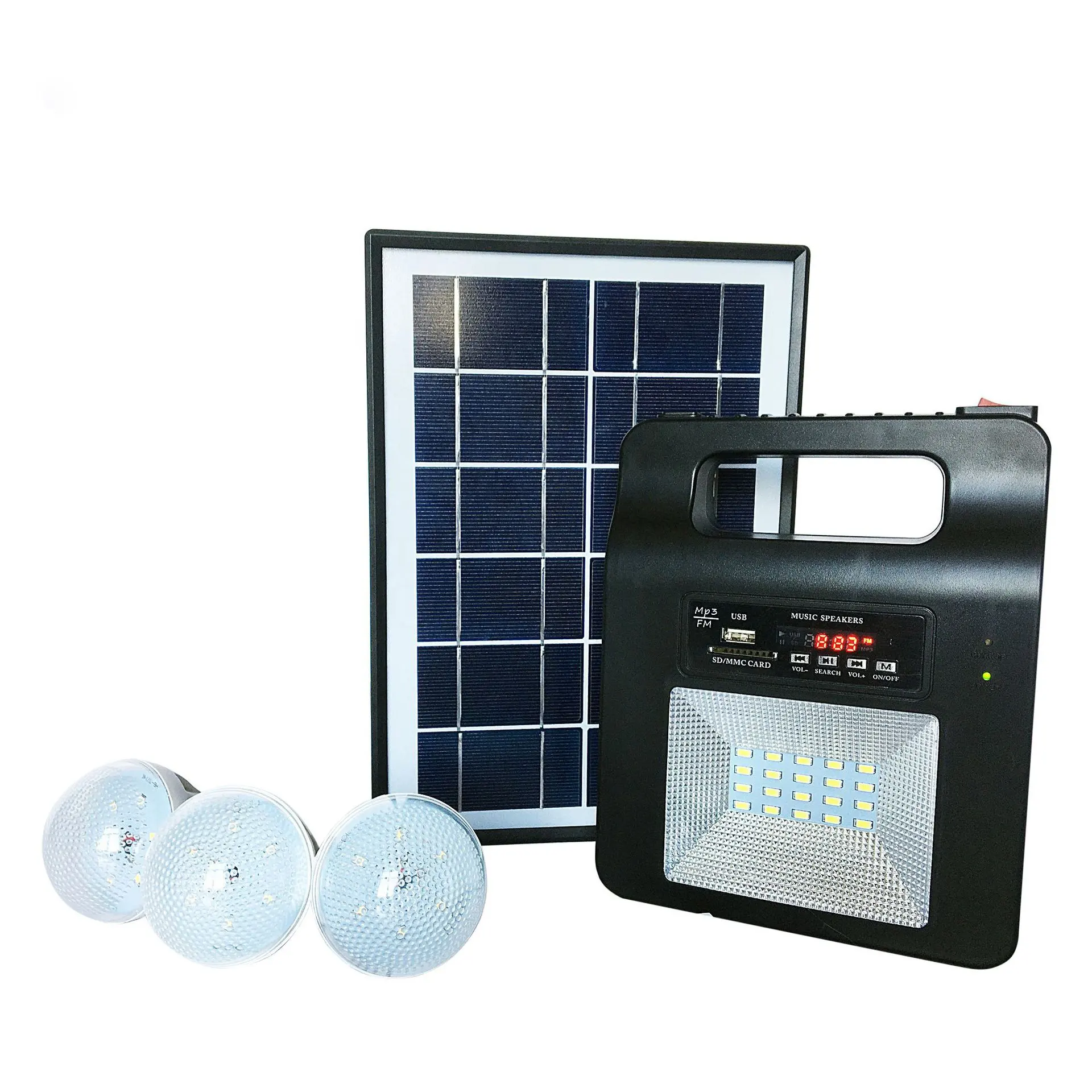 3 LED Lamps Portable Emergency Solar Generator Lighting Kit Solar Powered Electric Generator Home System for Outdoor Camping