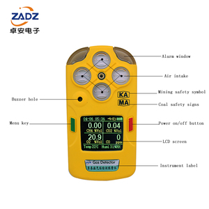 Androidマイニングガス検出器4つ1つの有毒で有害なガス検出CD4マルチパラメータガス検出器CH4 O2 CO CO2 - Product Image 4
