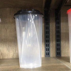 700ml <strong>2</strong> Compartment Plastic PP Heart Shape Double Ice Cold Bubble Milk Tea Split Share Drinking <strong>Cups</strong> Two Double Compartment - Product Image 4