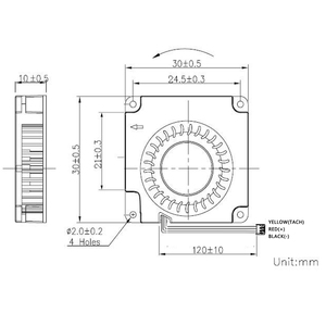 3010 Turbo Blower không chổi than Fan DC 24V 30x30x10 mét bóng mang động cơ im lặng tuabin Cooler cho 3D bộ phận máy in - Product Image 6