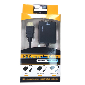 Convertidor VGA a HDMI de alta calidad con adaptador de audio para entrada HDMI a salida VGA para uso portátil salida de corriente directa