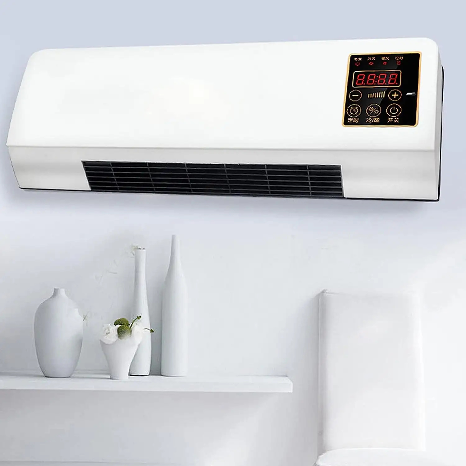 2 in 1 Cooling Heating Air Conditioner 1800W All Season Heater and Fan Combo Multi Gear Temperature 1 Key Air Outlet Heater Fan