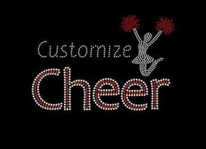 Custom Cheerleader Rhinestone Design for <strong>Cheer</strong> <strong>Pyramid</strong> Hot Fix Iron Crystal Patch on Glass Cheerleading Motif Template - Product Image 4