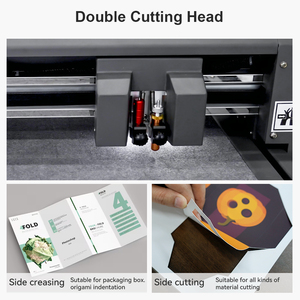 Purcell çift kafa düz yatak kalıp kesme makinası kırma A3 A4 levha vinil yapışkan kesici etiket kutusu kağıt çizici kesme makinası - Product Image 4