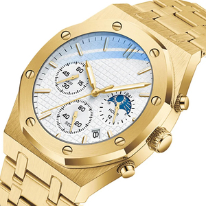 Espejo de vidrio templado antiarañazos diseño de rotación de rueda de coche cinturón de acero cinturón de cuero reloj de moda - Product Image 1