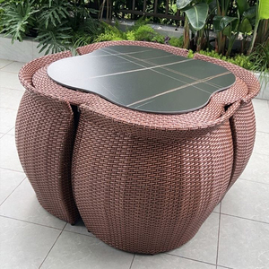 户外库存地段庭院花园藤沙发套装家具 - Product Image 3