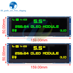 TZT 5.5 pollici OLED Display LCD colore verde/giallo 256x64 Drive SSD1322 interfaccia SPI/porta parallela a 8 bit per Arduino UNO R3