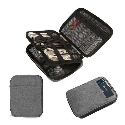더블 레이어 전자 액세서리 보호 태블릿 컴퓨터 케이블 주최자 가방 업무용 충전기 백