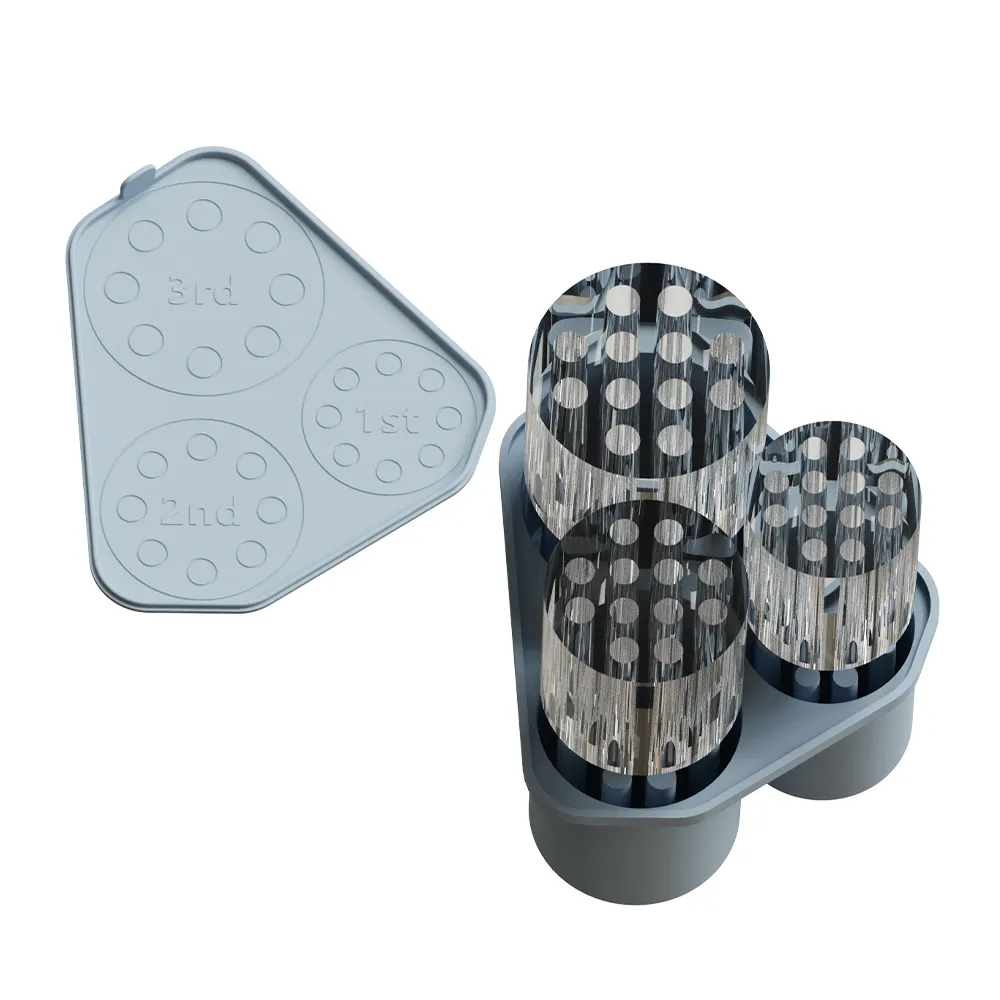 BPAフリーの再利用可能な3個のシリコンシリンダーシリコンアイスキューブモールドトレイ、蓋付き30〜40オンスのタンブラーカップ用