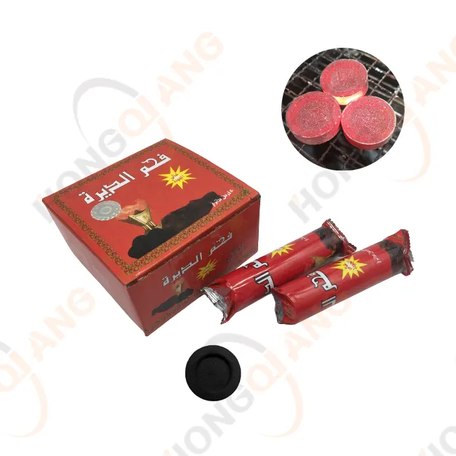 HQRM4080 HongQi ang Sofort beleuchtung Shisha Schwarz Farbe Rauchfrei 40 mm Bakhoor Geschmack Runde Holzkohle Shisha