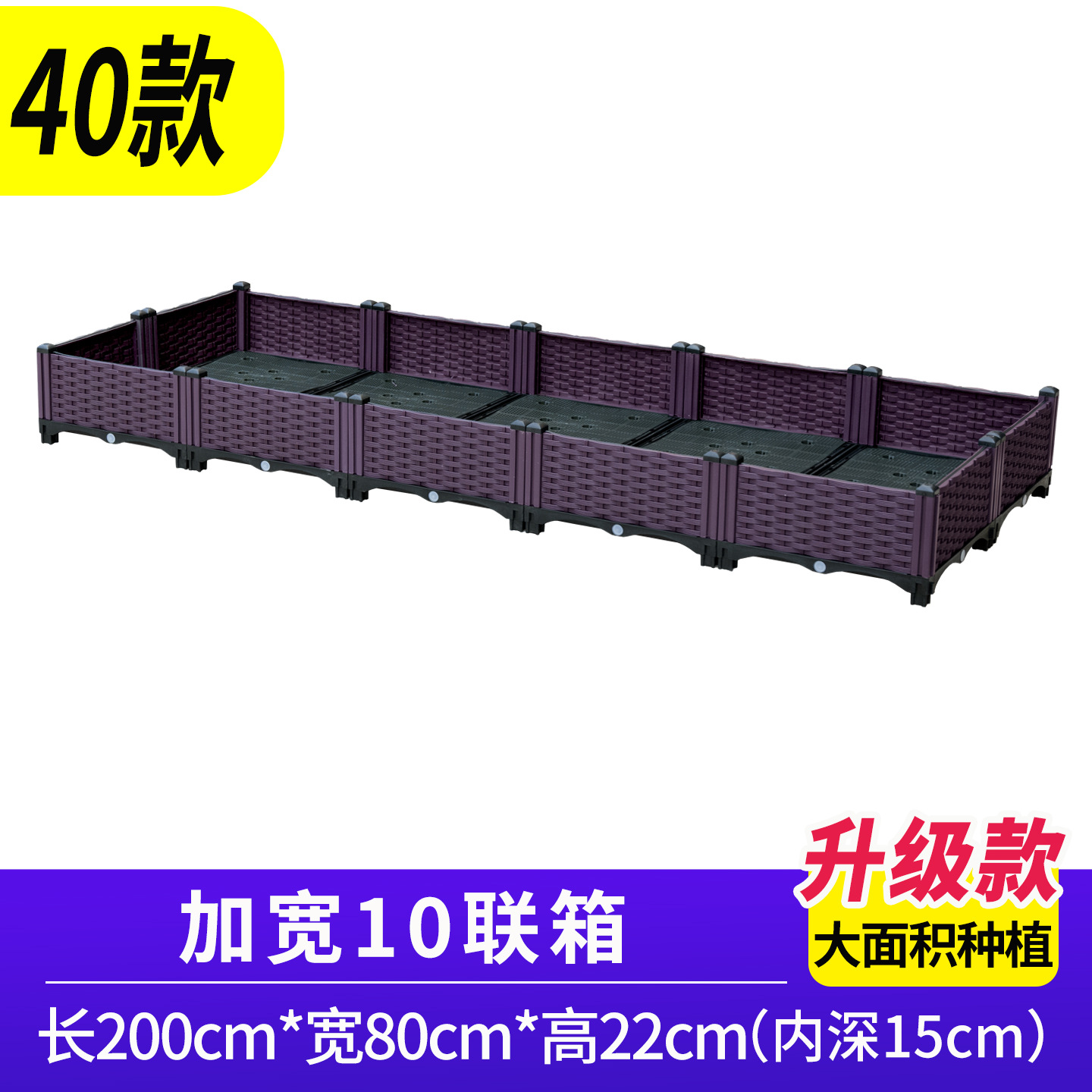 Widened 10-unit container: Length 200mm, Width 80mm, Height 22cm