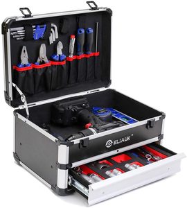 Portable Aluminum <strong>Tool</strong> <strong>Box</strong> <strong>with</strong> Drawer Storage Carrying Toolbox - Product Image 1