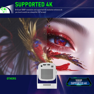 HY260 Pro Mini projektör fiziksel 1080P ses kontrolü ücretsiz tarzı Bluetooth HDMI USB ile 180 ° projeksiyon - Product Image 4