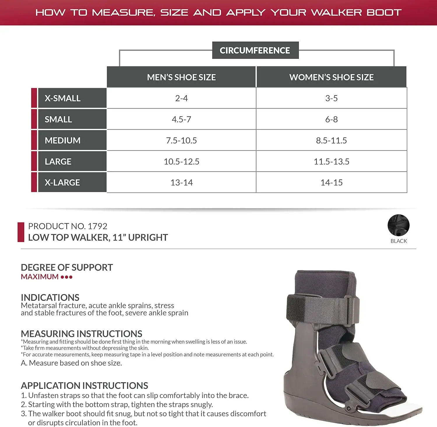 Walker Fracture Cam Ortho Boot Walking Stress Fractures of the Foot Sprain Walker Boot for Acute Sprain SevereAnkle