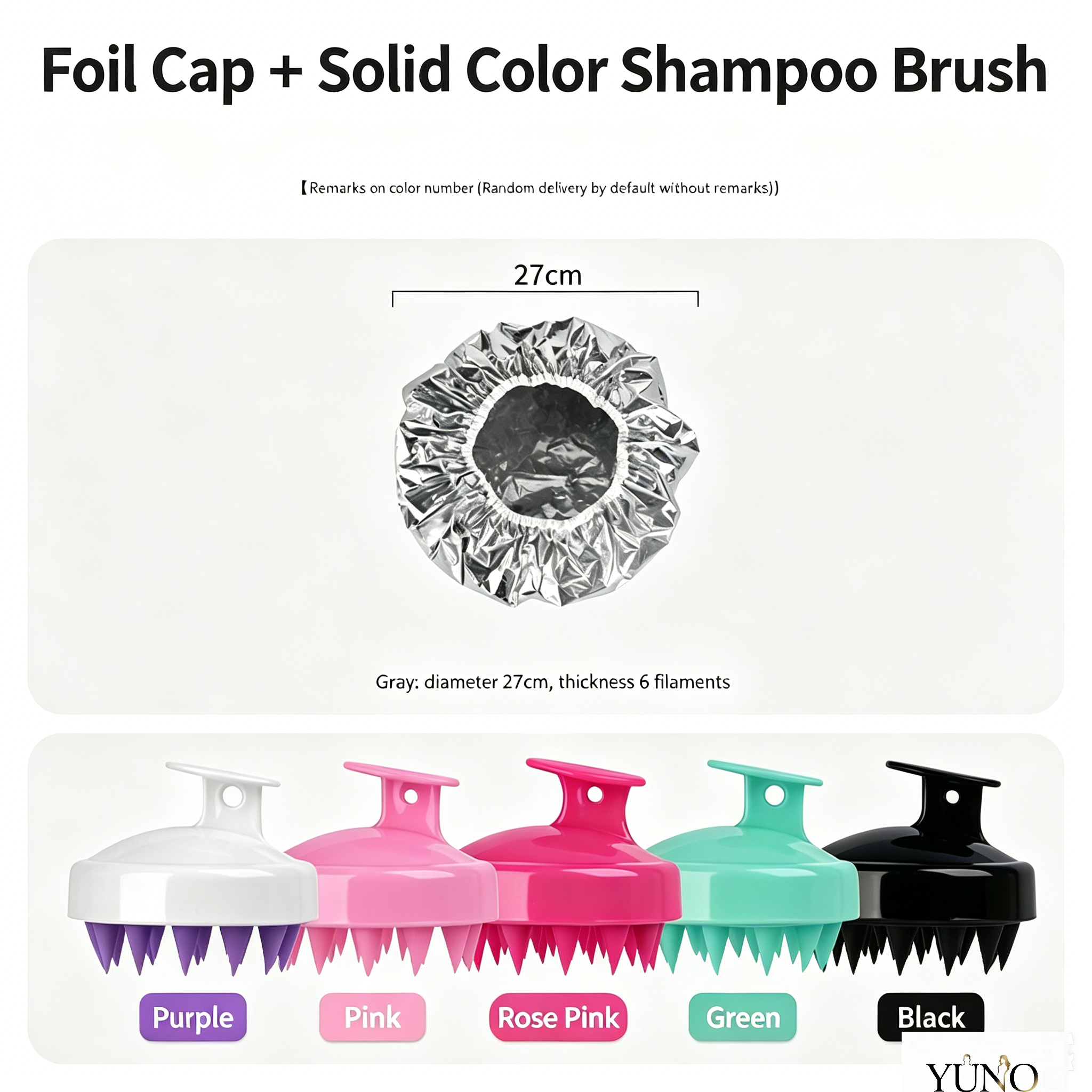 6 strands white + shampoo brush (randomly selected)