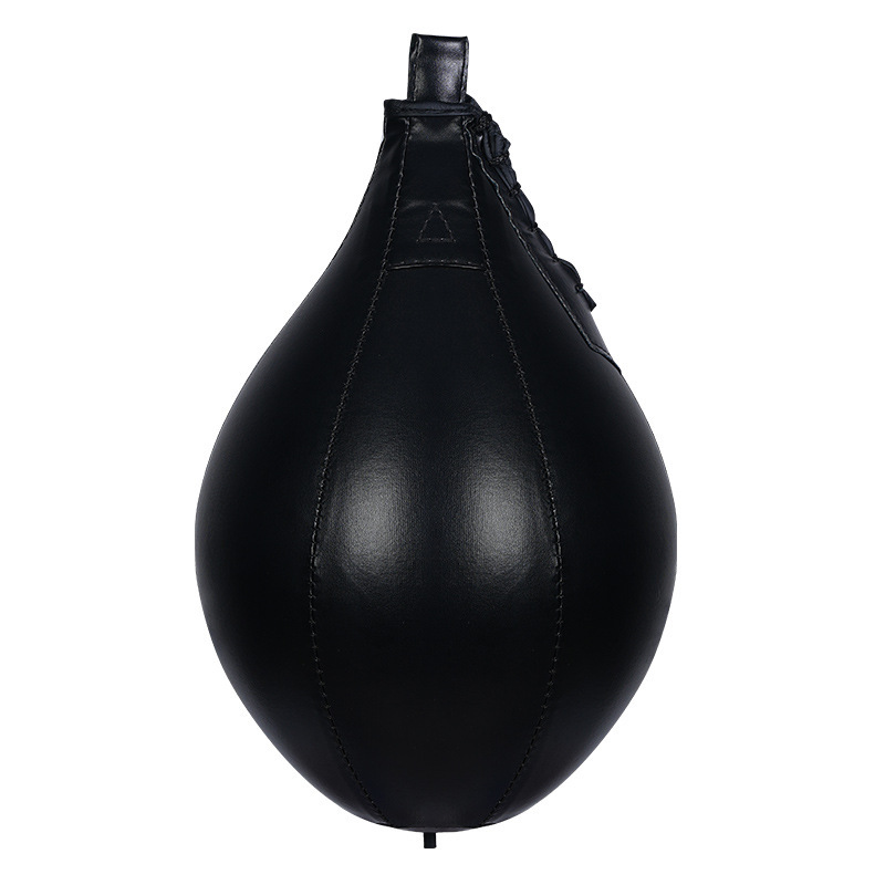 Pear shaped all black stitching speed ball