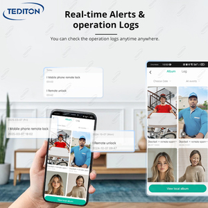 Tediton Intelligent Face Palm Recognition Smart Gate Lock Electric Tuya Wifi Smart Door Lock con cámara y huella dactilar - Product Image 3