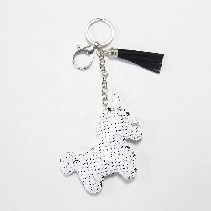 Wholesale fashion exquisite sublimation blank magic double-sided sequin keychain