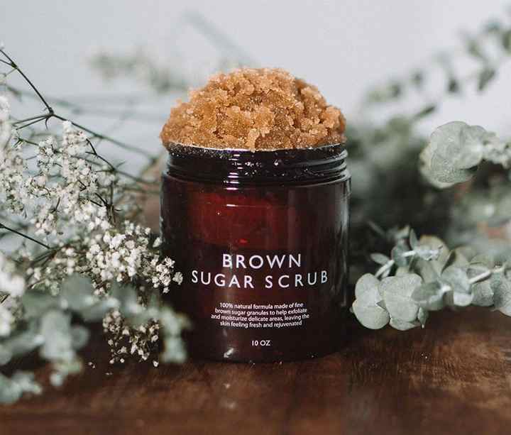 Exfoliante orgánico de marca privada, exfoliante, hidratante, azúcar marrón, exfoliante corporal, 100%