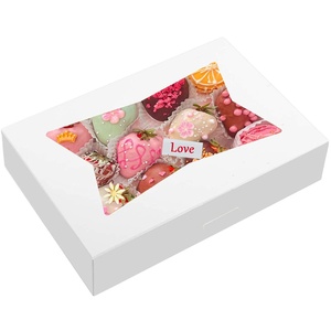 Biodegradable Thickened High Quality Pastry Packaging Donut Cake Cupcake Kraft <strong>Rectangle</strong> Paper <strong>Box</strong> with <strong>Display</strong> <strong>Window</strong> - Product Image 1