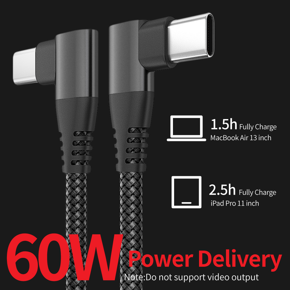 Elbow 60W USB C cable