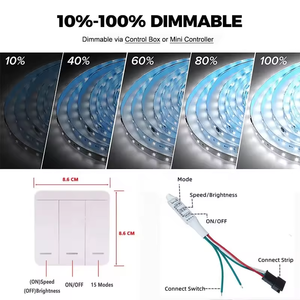 Addressable Pixel RGB <strong>Ruban</strong> <strong>LED</strong> 5V 12V 24V Programmable WS2812 WS2812B RGBIC Cintas Tira Waterproof Adressable <strong>LED</strong> Strip Light - Product Image 6
