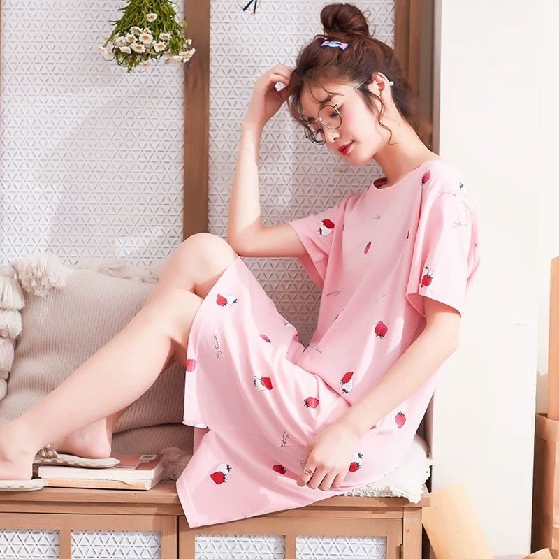 26-Pink and white strawberry dress
