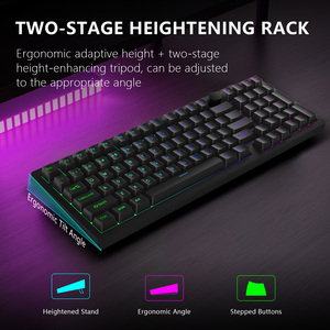OEM/ODM personalizado 4000mAh batería de litio RGB teclado inalámbrico escritura silenciosa tri-modo con logotipo de perilla de metal - Product Image 4