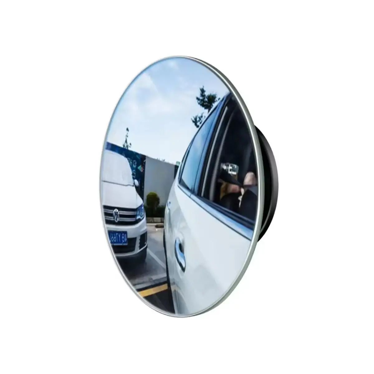 Lensa sudut lebar cermin bulat kecil, cermin sudut lebar rotasi 360 derajat dapat disesuaikan untuk eksterior mobil