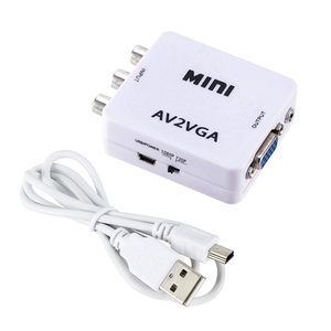 4k迷你影音至VGA RCA转换器，带3.5毫米音频2 2 CVBS适配器，用于电脑高清电视转换NTSC PAL SXGA