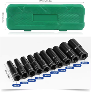 10 adet 1/2 sürücü cırcır kare soket elektrik anahtarı Torx bit Set araba araçları araç tamir altıgen darbe Hex lokma seti - Product Image 2