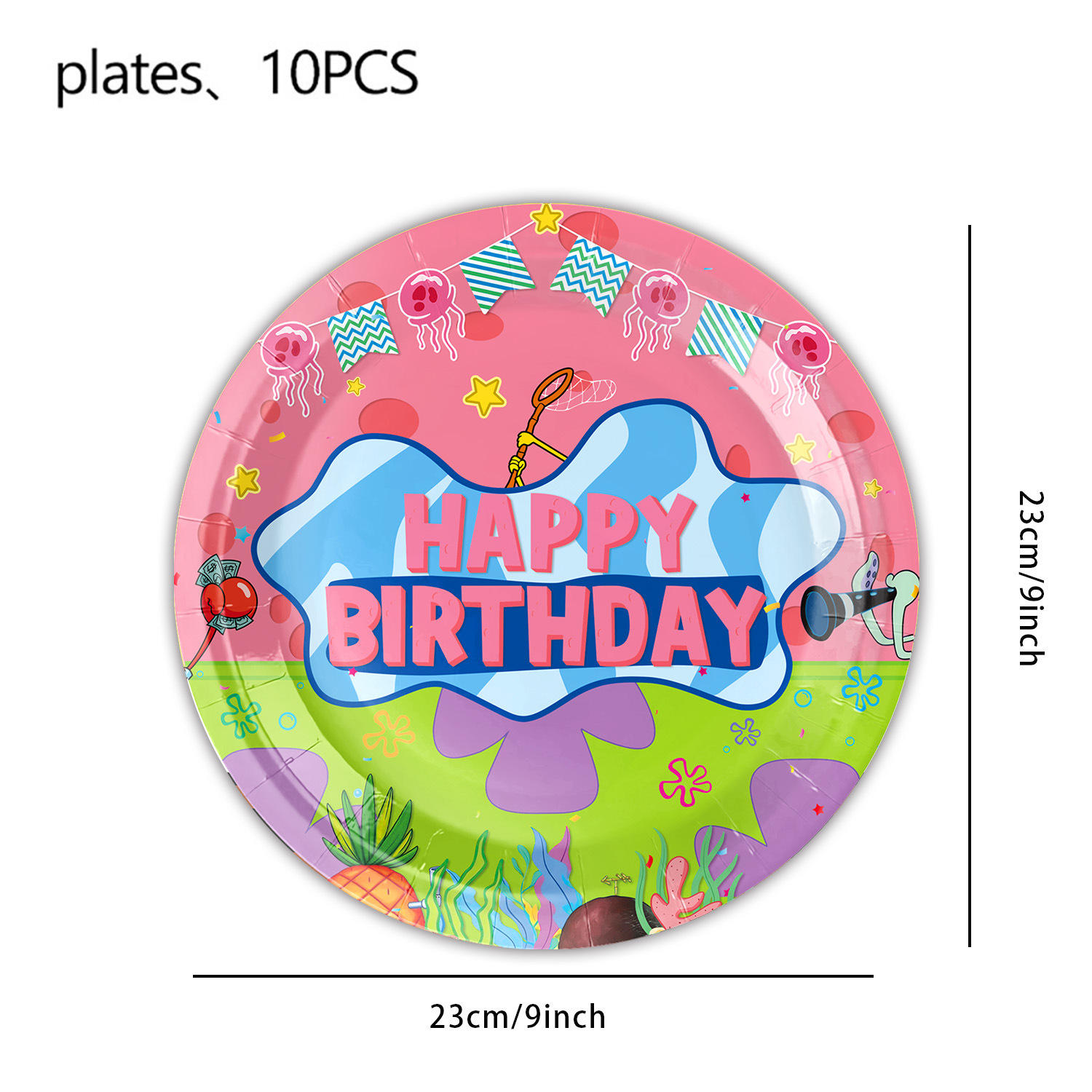 9in plates 10pcs